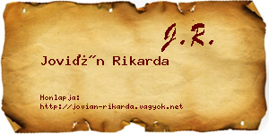 Jovián Rikarda névjegykártya